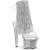 Pleaser SPECTATOR-1017RSF Platform Sandalettes Chrome Clear Rhinestones Silver EU-38 / US-8