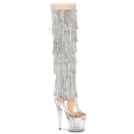 Pleaser SPECTATOR-3019C-RSF Platform Overknee Boots Clear...