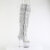 Pleaser SPECTATOR-3019C-RSF Platform Overknee Boots Clear Rhinestones Silver EU-38 / US-8