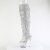 Pleaser SPECTATOR-3019C-RSF Platform Overknee Boots Clear Rhinestones Silver EU-40 / US-10