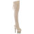 Pleaser SPECTATOR-3030 Platform Overknee Boots Faux Leather Clear Beige EU-37 / US-7