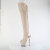 Pleaser SPECTATOR-3030 Platform Overknee Boots Faux Leather Clear Beige EU-37 / US-7