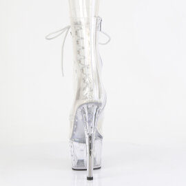 Pleaser STARDUST-1021C-7 Platform Ankle Boots Clear Rhinestones Transparent EU-35 / US-5