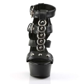 Pleaser DELIGHT-658 Black Faux Leather/Black EU-37 / US-7