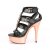 Pleaser DELIGHT-658 Black Faux Leather/Rose Gold Chrome EU-35 / US-5