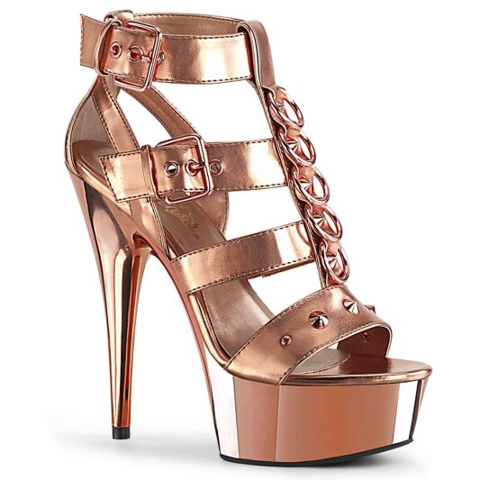 Pleaser DELIGHT-658 Rose Gold Metallic PU/Rose Gold Chrome EU-36 / US-6