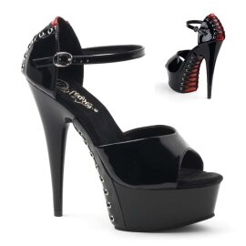 Pleaser DELIGHT-660FH Black-Red Patent/Black EU-42 / US-12
