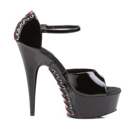 Pleaser DELIGHT-660FH Black-Red Patent/Black EU-35 / US-5