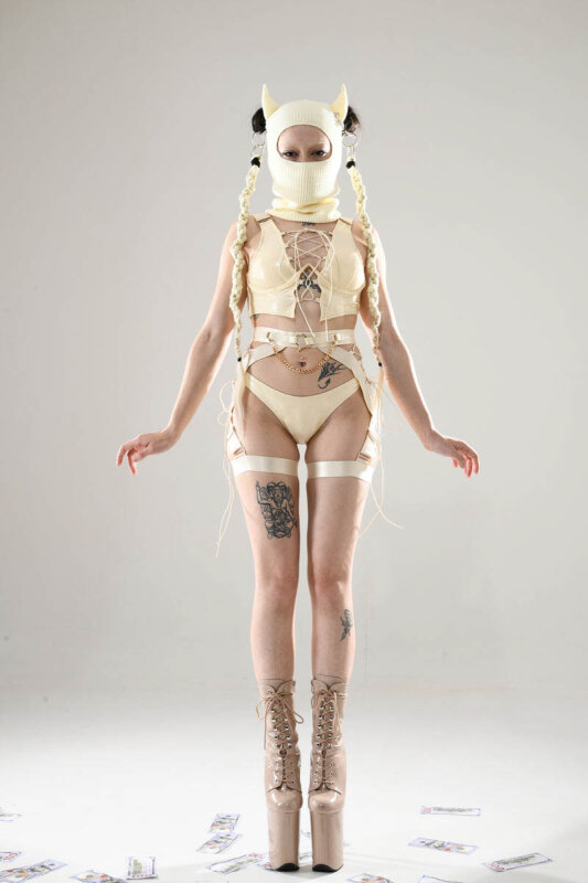 Naughty Thoughts Thong Sinner Vinyl Cream