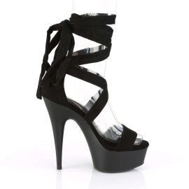 Pleaser DELIGHT-671 Black Faux Suede/Black Matte EU-35 / US-5