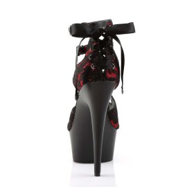 Pleaser DELIGHT-678LC Red Satin-Lace/Black Matte EU-35 / US-5