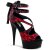 Pleaser DELIGHT-678LC Red Satin-Lace/Black Matte EU-35 / US-5