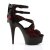 Pleaser DELIGHT-678LC Red Satin-Lace/Black Matte EU-35 / US-5