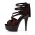 Pleaser DELIGHT-678LC Red Satin-Lace/Black Matte EU-37 / US-7