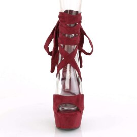 Pleaser DELIGHT-679 Burgundy Faux Suede/Burgundy Faux...