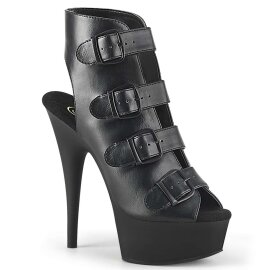 Pleaser DELIGHT-683 Black Faux Leather/Black Matte EU-36...