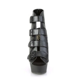 Pleaser DELIGHT-683 Black Faux Leather/Black Matte EU-36...