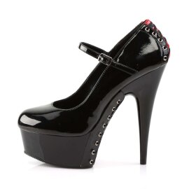 Pleaser DELIGHT-687FH Black-Red Patent/Black EU-35 / US-5