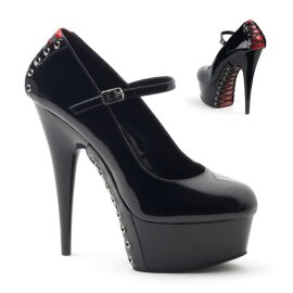 Pleaser DELIGHT-687FH Black-Red Patent/Black EU-37 / US-7
