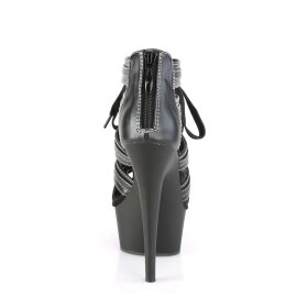 Pleaser DELIGHT-693 Black Faux Le/Black Matte EU-36 / US-6