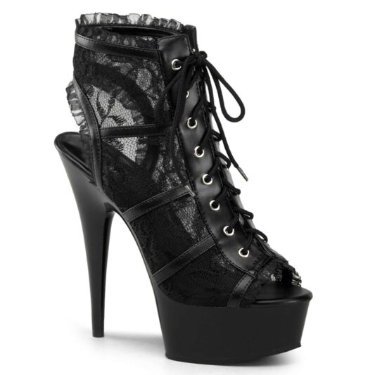 Pleaser DELIGHT-696LC Black Mesh-Lace/Black EU-36 / US-6