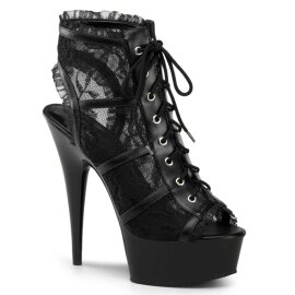 Pleaser DELIGHT-696LC Black Mesh-Lace/Black EU-36 / US-6