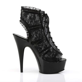 Pleaser DELIGHT-696LC Black Mesh-Lace/Black EU-36 / US-6