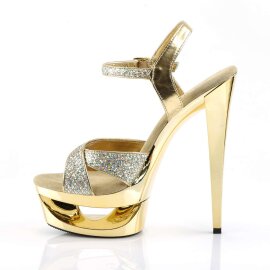 Pleaser ECLIPSE-619G Gold Multi Glitter/Gold Chrome EU-40 / US-10