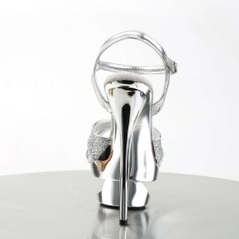 Pleaser ECLIPSE-619G Silver Multi Glitter/Silver Chrome EU-37 / US-7