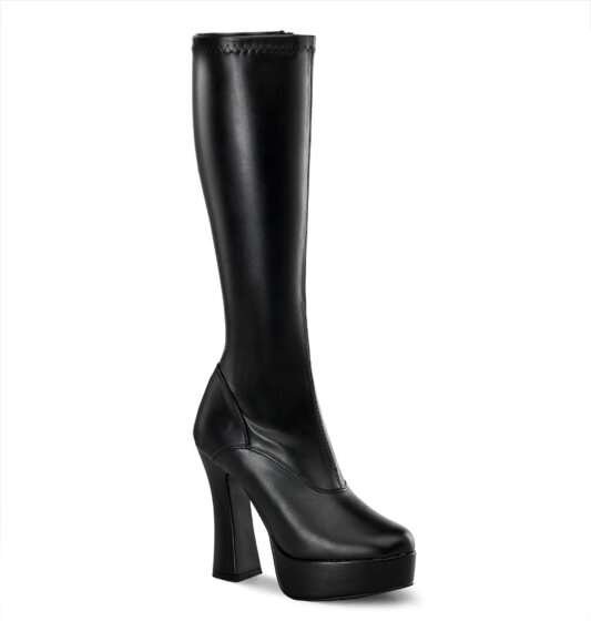 Pleaser ELECTRA-2000Z Black Stretch Faux Leather EU-42 / US-12
