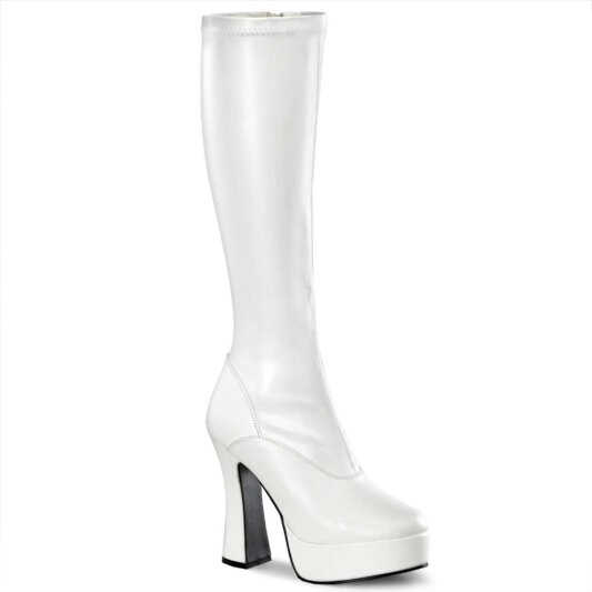 Pleaser ELECTRA-2000Z White Stretch Faux Leather EU-36 / US-6