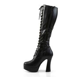 Pleaser ELECTRA-2023 Black Stretch Faux Leather EU-37 / US-7