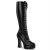 Pleaser ELECTRA-2023 Black Stretch Faux Leather EU-38 / US-8