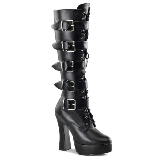 Pleaser ELECTRA-2042 Black Faux Leather EU-37 / US-7