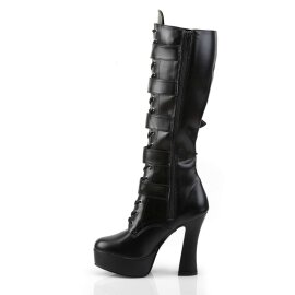 Pleaser ELECTRA-2042 Black Faux Leather EU-38 / US-8