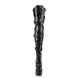 Pleaser ELECTRA-3028 Black Stretch Patent EU-38 / US-8