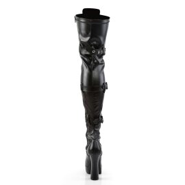 Pleaser ELECTRA-3028 Black Stretch Faux Leather EU-38 / US-8