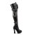 Pleaser ELECTRA-3028 Black Stretch Faux Leather EU-38 / US-8