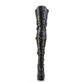 Pleaser ELECTRA-3028 Black Stretch Faux Leather EU-39 / US-9