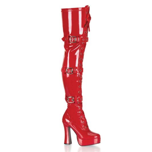 Pleaser ELECTRA-3028 Red Stretch Patent EU-39 / US-9
