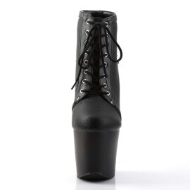 Pleaser FEARLESS-700-28 Black Faux Leather/Black Matte...