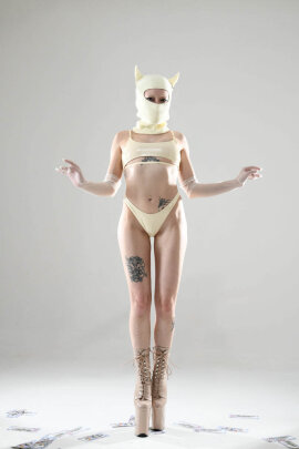 Naughty Thoughts Top Sinner Underboob Vinyl Cream XS