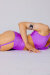 AMBR Designs Gather Crop Top Violet L