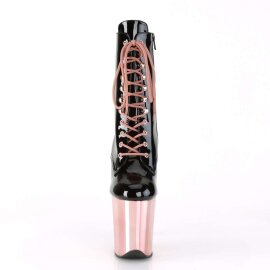 Pleaser FLAMINGO-1020 Black Patent/Rose Gold Chrome EU-37...