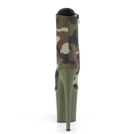 Pleaser FLAMINGO-1020CAMO Green Camo Fabric/Dark Olive Matte EU-35 / US-5