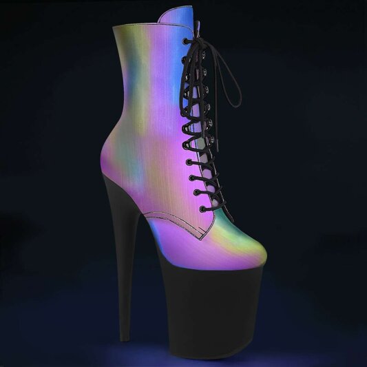 Pleaser FLAMINGO-1020REFL Rainbow Reflective/Black Matte EU-35 / US-5