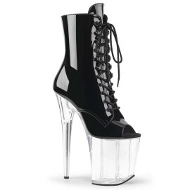 Pleaser FLAMINGO-1021 Black Patent/Clear EU-35 / US-5