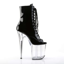 Pleaser FLAMINGO-1021 Black Patent/Clear EU-35 / US-5