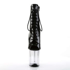Pleaser FLAMINGO-1021 Black Patent/Clear EU-38 / US-8