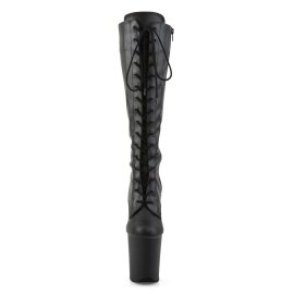 Pleaser FLAMINGO-2023 Black Stretch Faux Leather/Black...